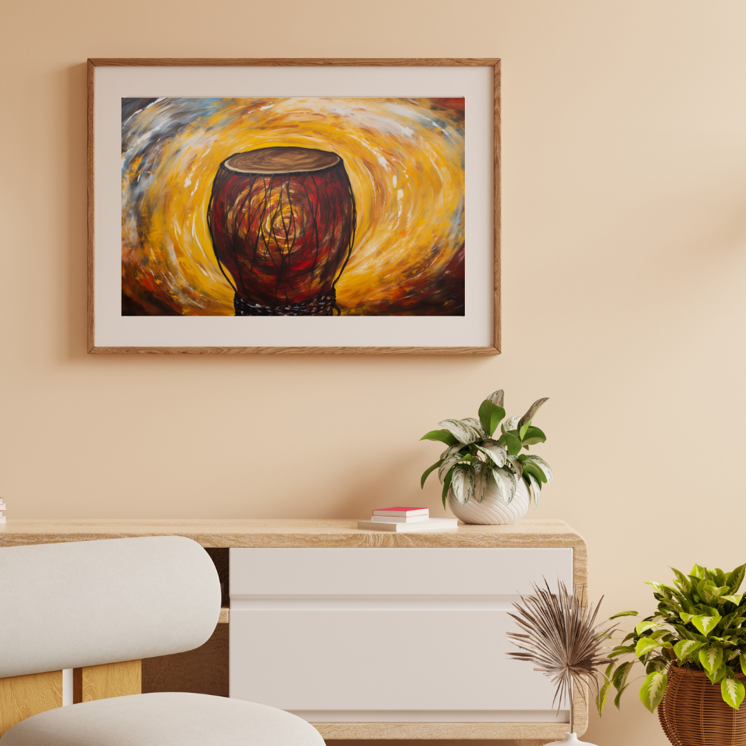 Tambour Djembe Africain en Style Van Gogh