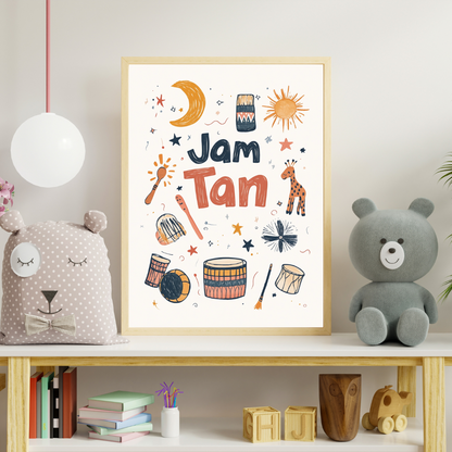 Affiche Enfant – Jam Tan et Symboles Africains