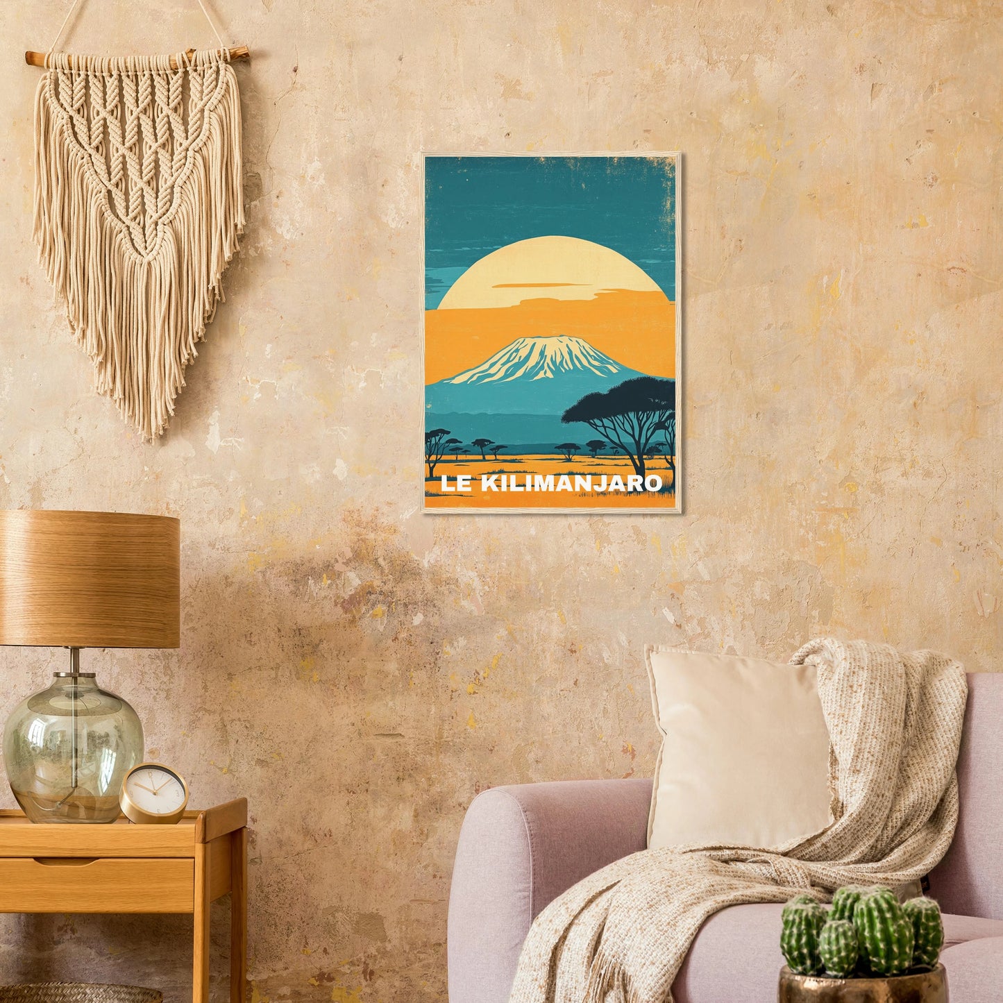 Affiche Africaine Vintage - Poster Mont Kilimanjaro, Afrique Majestueuse - Maison Kaya